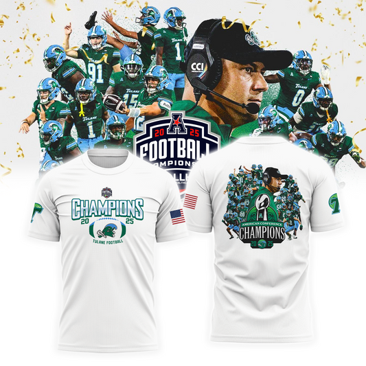 Tulane Green Wave T-Shirt - Football We are Champions | BA69 Moonbestprint