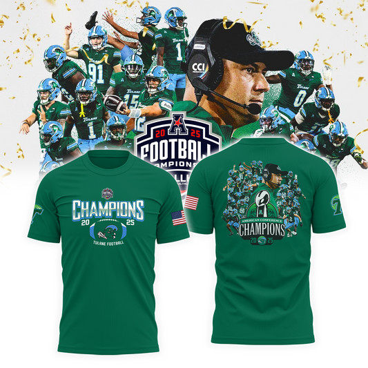 Tulane Green Wave T-Shirt - Football We are Champions Moonbestprint