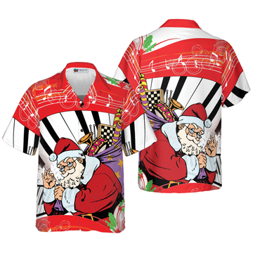 2025 Christmas Santa with Musical Instrument Hawaiian Shirt – Moonbestprint