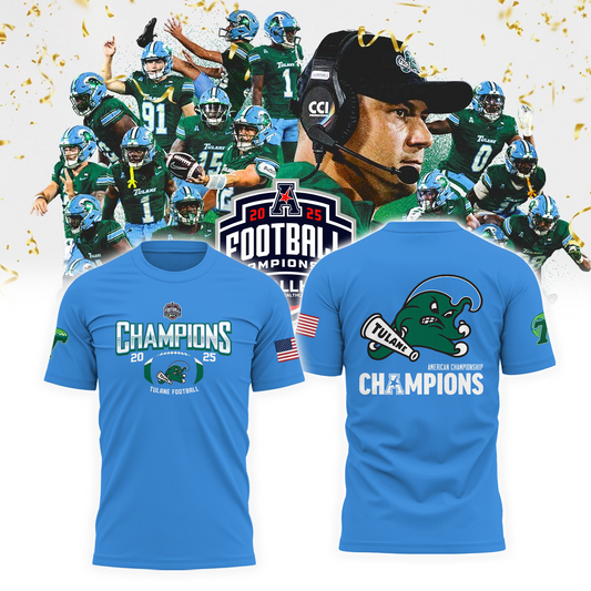 Tulane Green Wave T-Shirt - Football We are Champions | RK61 Moonbestprint