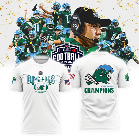 Tulane Green Wave T-Shirt - Football We are Champions | YY70 Moonbestprint