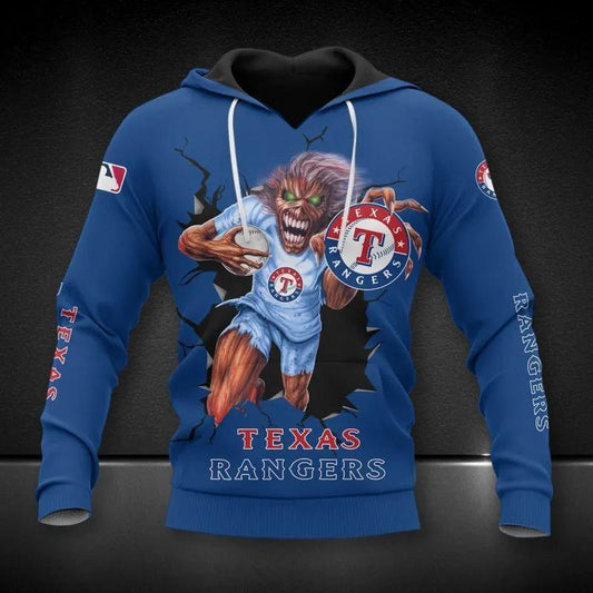 MLB Texas Rangers MLB All Over Print Hoodie -Moonbestprint