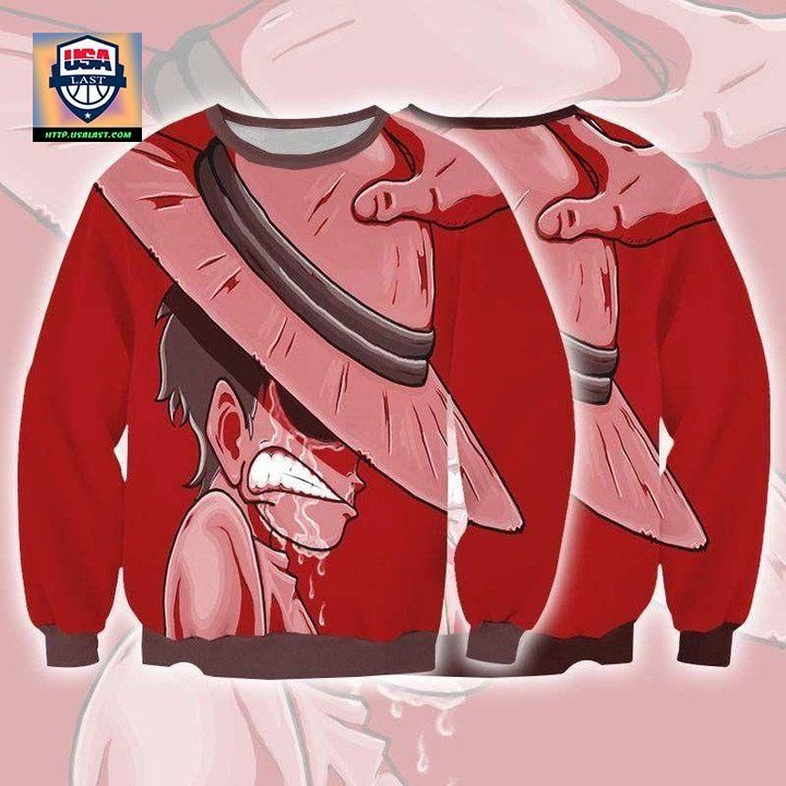 Monkey D Luffy Red Sweater ? One Piece 3D Printed Sweater ? Usalast