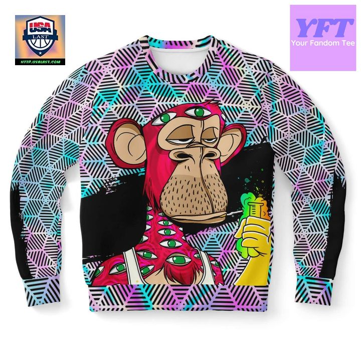Monkey Holographic Psychedelic 3d Ugly Christmas Sweater ? Usalast