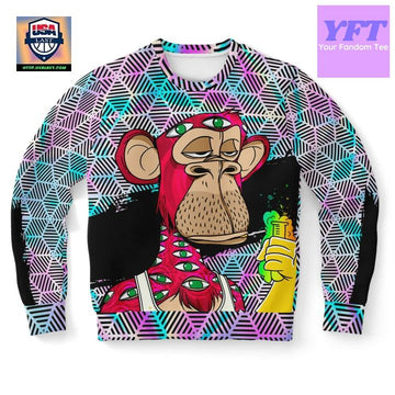 Monkey Holographic Psychedelic 3d Ugly Christmas Sweater ? Usalast
