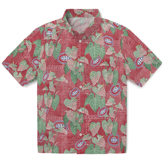 Montreal Canadiens Hawaiian Shirt - Anthurium Overlay | Moonbestprint