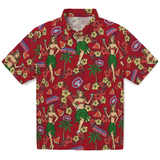 Montreal Canadiens Hawaiian Shirt - Hawaiian Girls Design | Moonbestprint