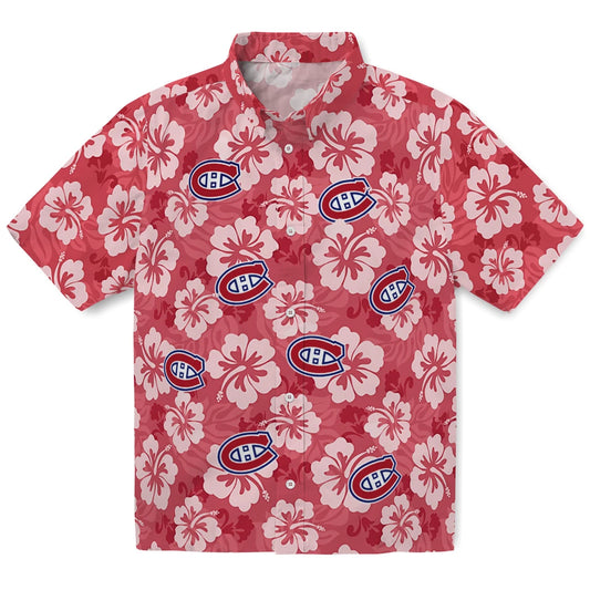 Montreal Canadiens Hawaiian Shirt - Hibiscus Cluster | Moonbestprint