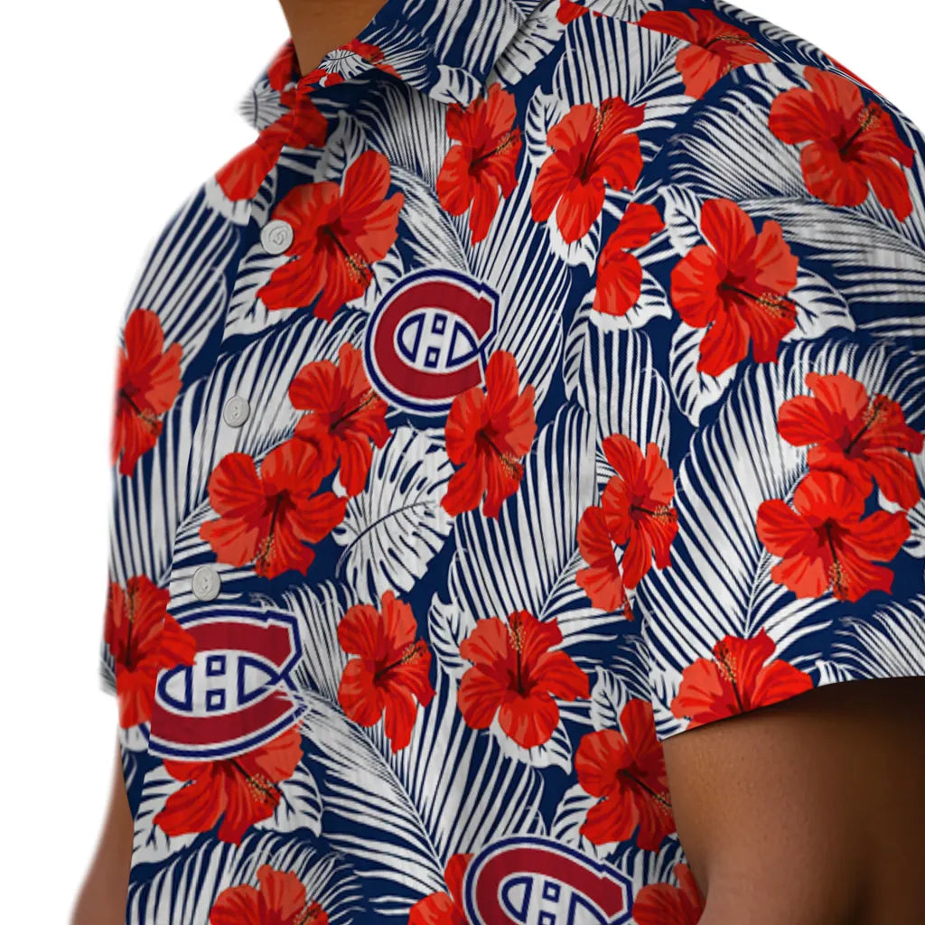 Montreal Canadiens Hawaiian Shirt - Hibiscus Fiesta | Moonbestprint
