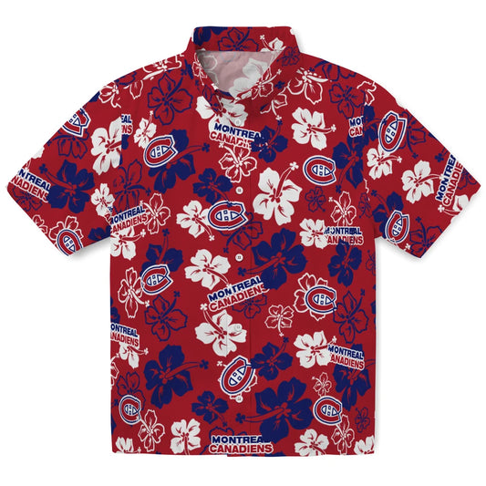 Montreal Canadiens Hawaiian Shirt - Hibiscus Flower Design | Moonbestprint