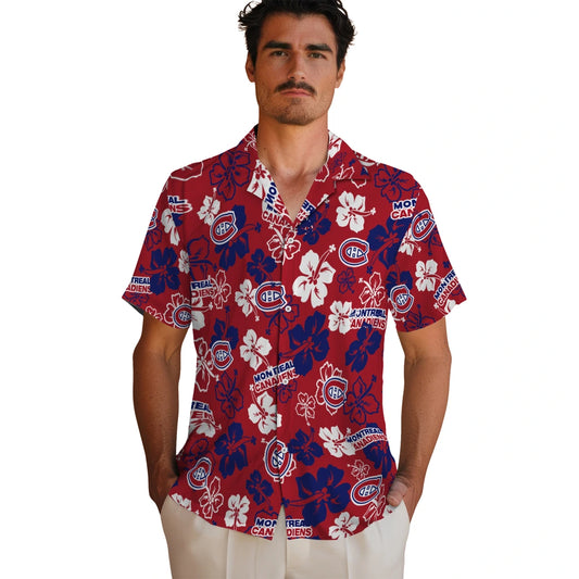 Montreal Canadiens Hawaiian Shirt - Hibiscus Flower Design | Moonbestprint