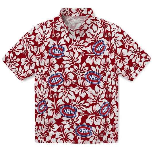 Montreal Canadiens Hawaiian Shirt - Hibiscus Motif | Moonbestprint