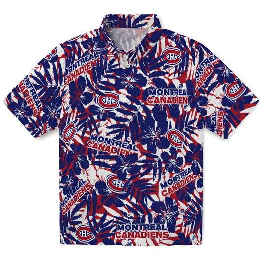 Montreal Canadiens Hawaiian Shirt - Hibiscus Overlay | Moonbestprint