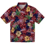 Montreal Canadiens Hawaiian Shirt - Hibiscus Tiki Jungle | Moonbestprint