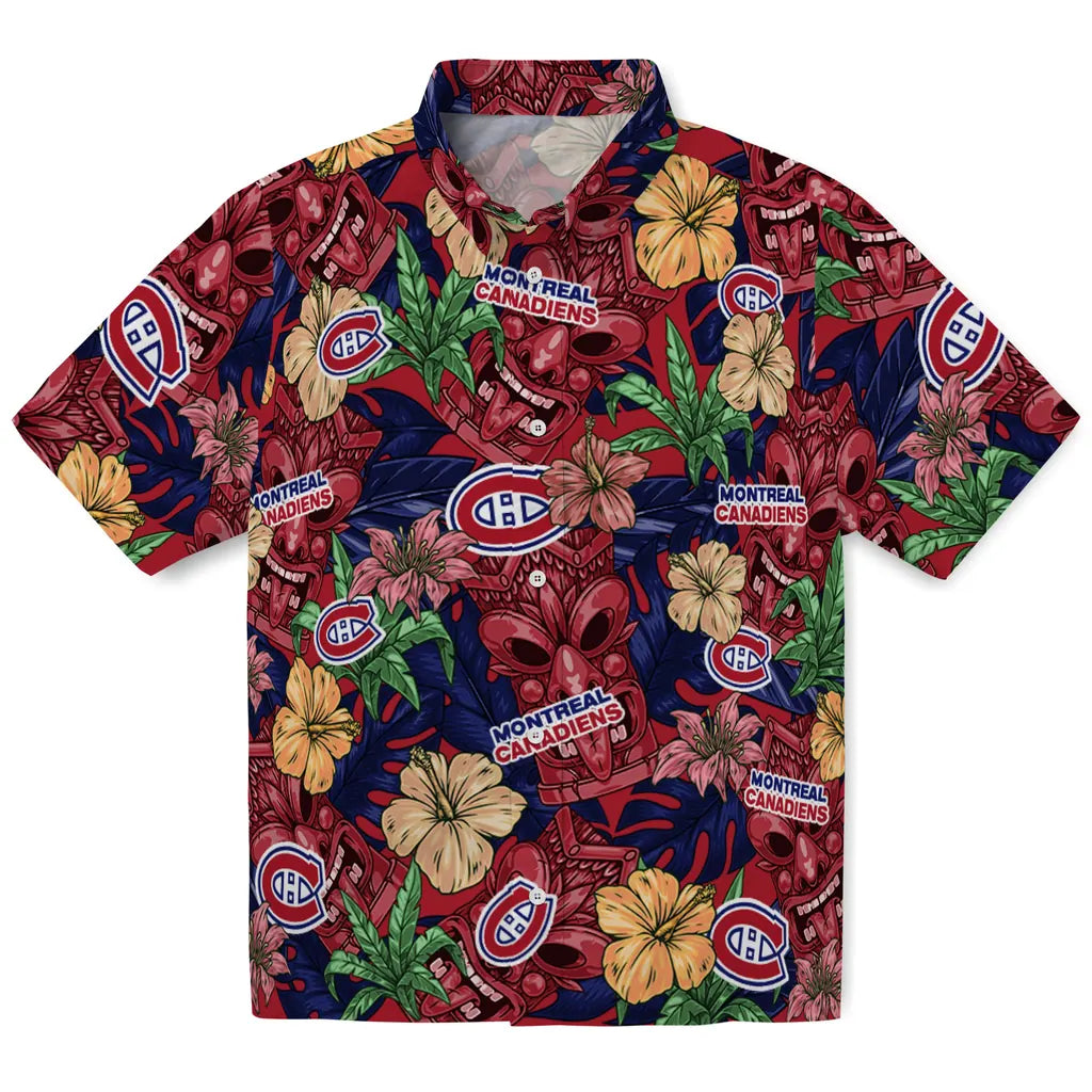 Montreal Canadiens Hawaiian Shirt - Hibiscus Tiki Jungle | Moonbestprint