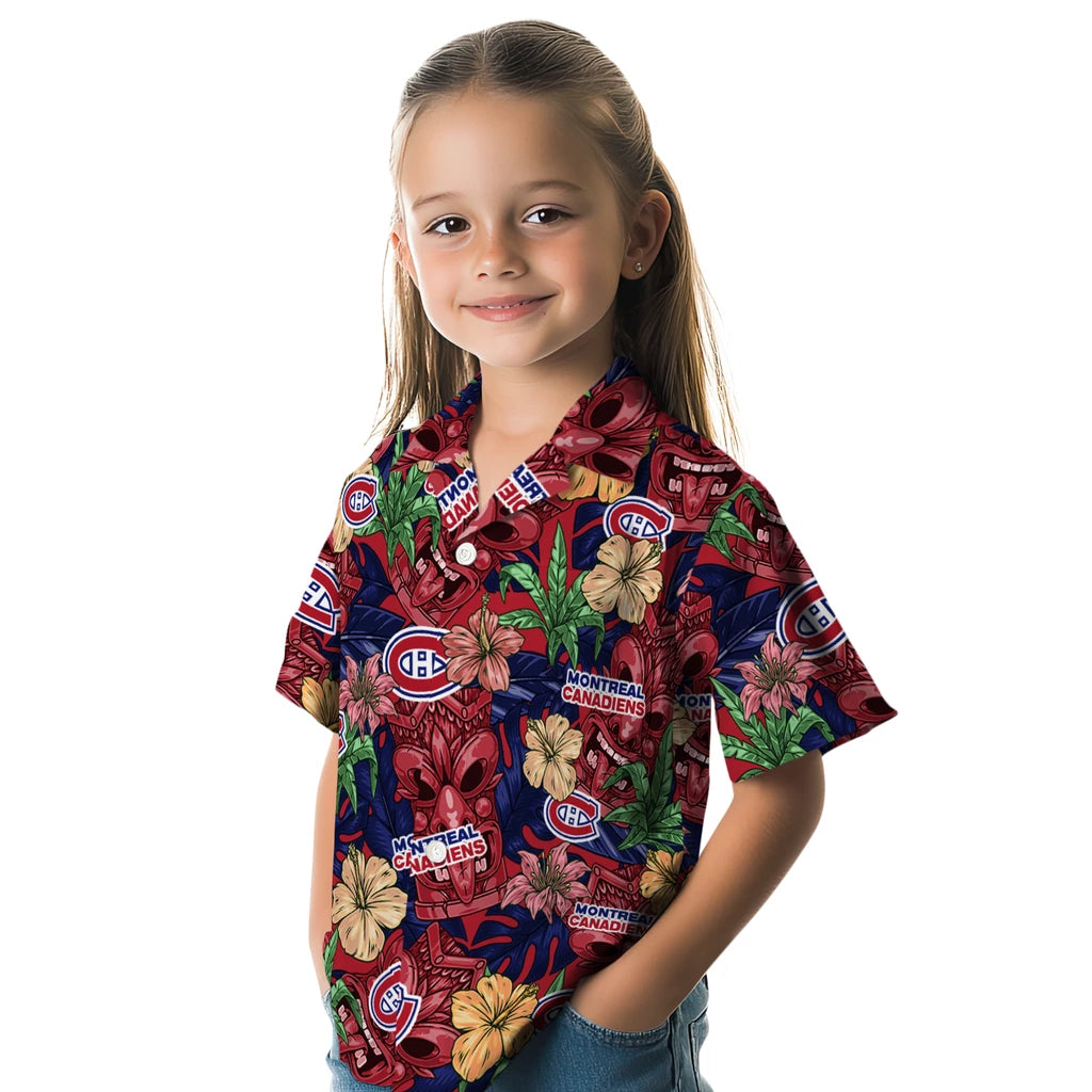 Montreal Canadiens Hawaiian Shirt - Hibiscus Tiki Jungle | Moonbestprint