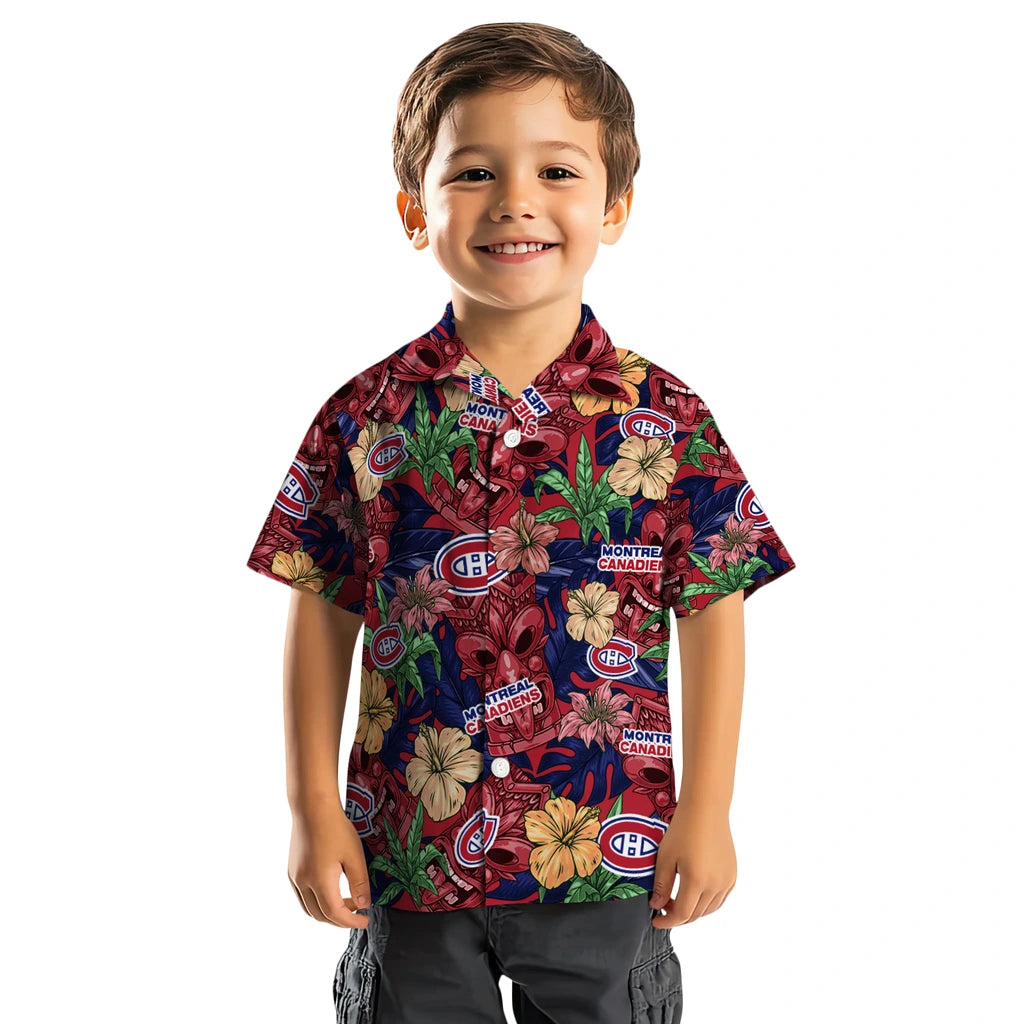Montreal Canadiens Hawaiian Shirt - Hibiscus Tiki Jungle | Moonbestprint