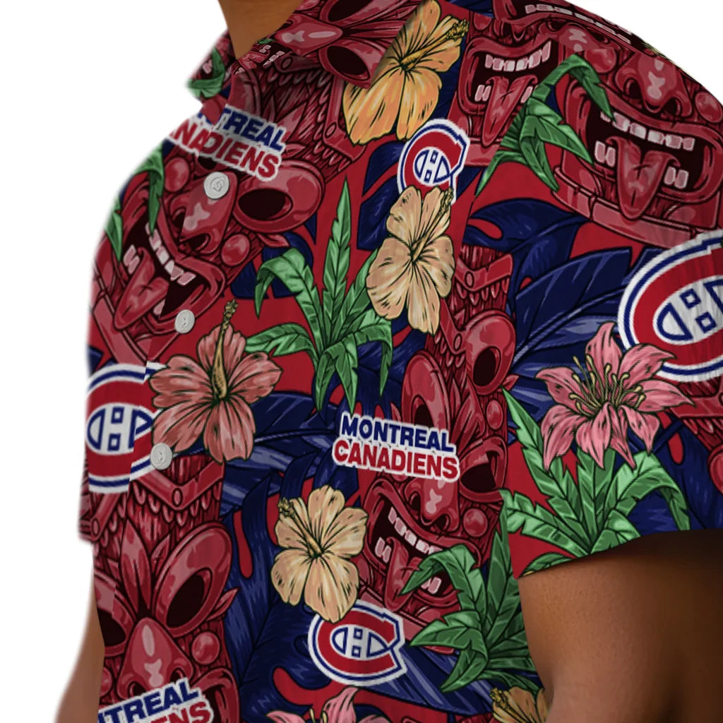 Montreal Canadiens Hawaiian Shirt - Hibiscus Tiki Jungle | Moonbestprint