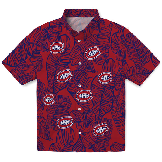 Montreal Canadiens Hawaiian Shirt - Leaf Outline | Moonbestprint