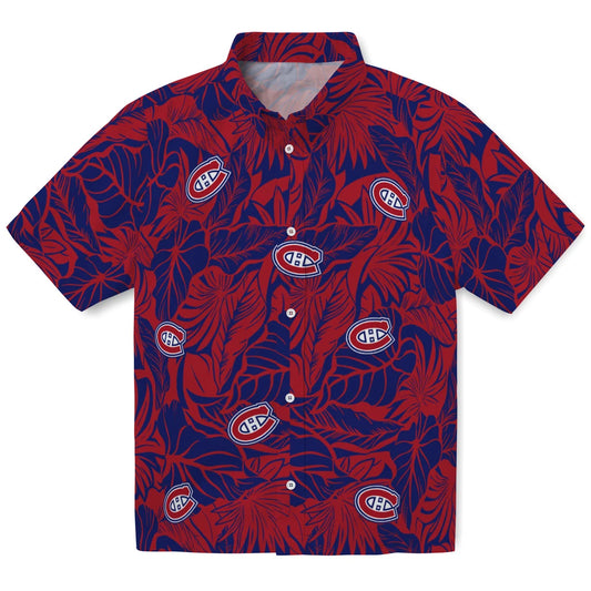 Montreal Canadiens Hawaiian Shirt - Monstera Layer | Moonbestprint