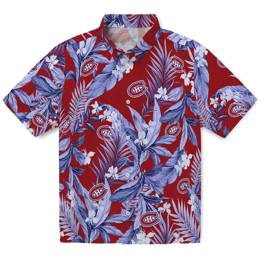 Montreal Canadiens Hawaiian Shirt - Palm Leaves | Moonbestprint