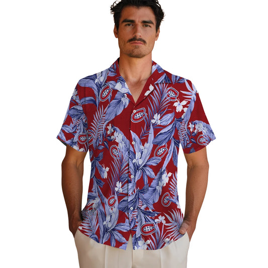 Montreal Canadiens Hawaiian Shirt - Palm Leaves | Moonbestprint