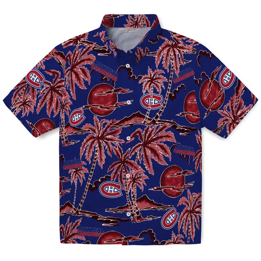 Montreal Canadiens Hawaiian Shirt - Palm Sunset | Moonbestprint