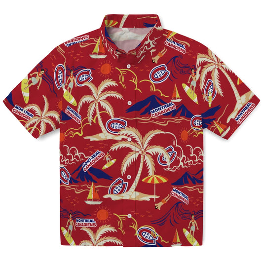 Montreal Canadiens Hawaiian Shirt - Palm Tree Island | Moonbestprint