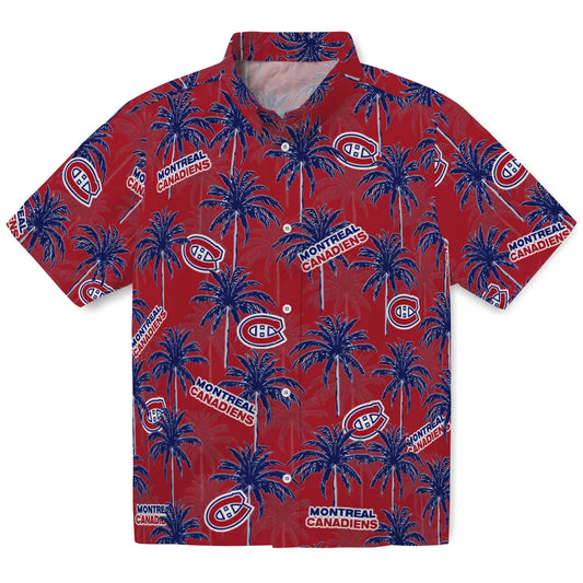 Montreal Canadiens Hawaiian Shirt - Palm Tree Motif | Moonbestprint