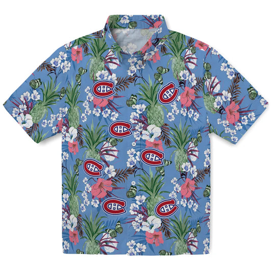 Montreal Canadiens Hawaiian Shirt - Pineapple Bouquet | Moonbestprint