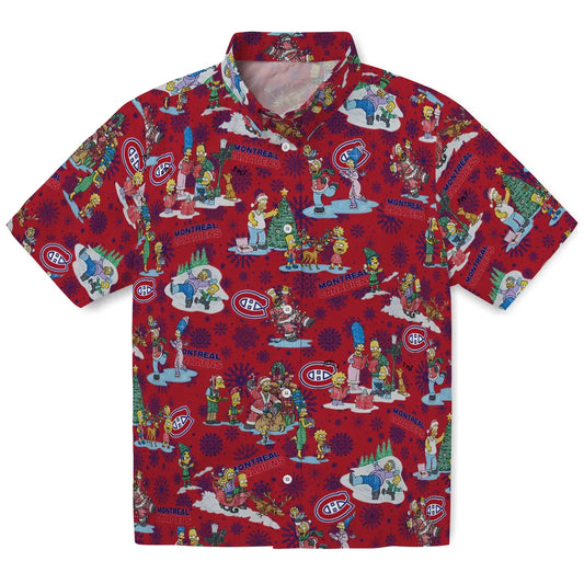 Montreal Canadiens Hawaiian Shirt - Simpsons Christmas | Moonbestprint