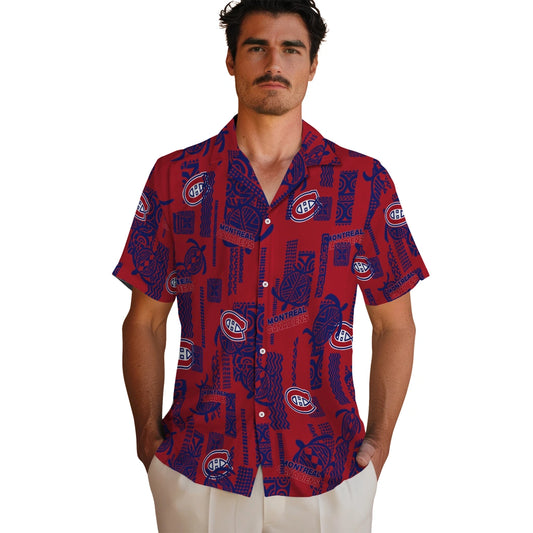 Montreal Canadiens Hawaiian Shirt - Turtle Lines | Moonbestprint