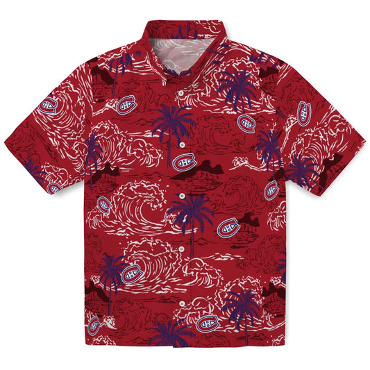 Montreal Canadiens Hawaiian Shirt - Wave Palm | Moonbestprint