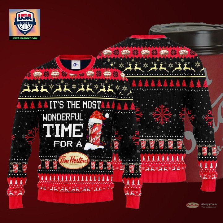 Most Wonderful Time For A Tim Hortons Christmas Sweater ? Usalast
