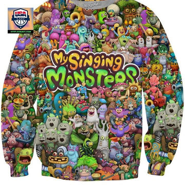My Singing Monsters Character Collage Crewneck Sweater ? Usalast