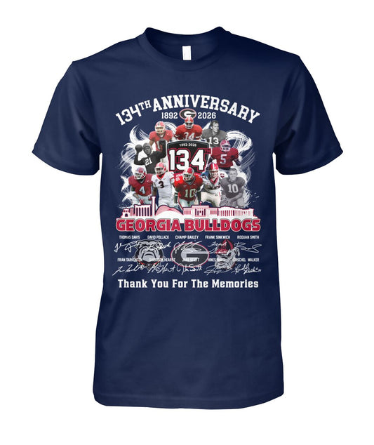 Georgia Bulldogs 1892-2026 Anniversary Tee | 134 Years of Football Legends | UGA Fan Gift | UB77 Moonbestprint
