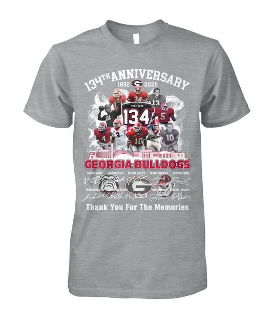 134th Anniversary Georgia Bulldogs Football Shirt | UGA 1892-2026 Commemorative Tee | Fans Gift | IJ84 Moonbestprint