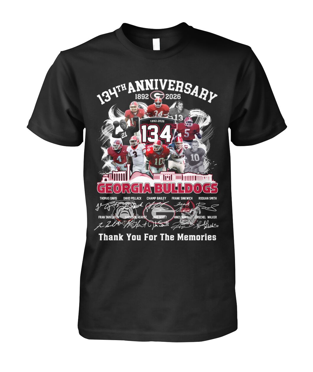 134th Anniversary Georgia Bulldogs T-Shirt | UGA Football Legends Tribute | IQ79 Moonbestprint