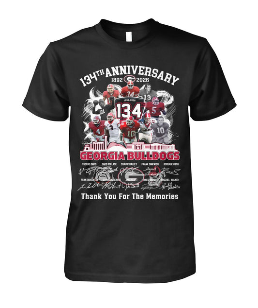 134th Anniversary Georgia Bulldogs T-Shirt | UGA Football Legends Tribute | IQ79 Moonbestprint