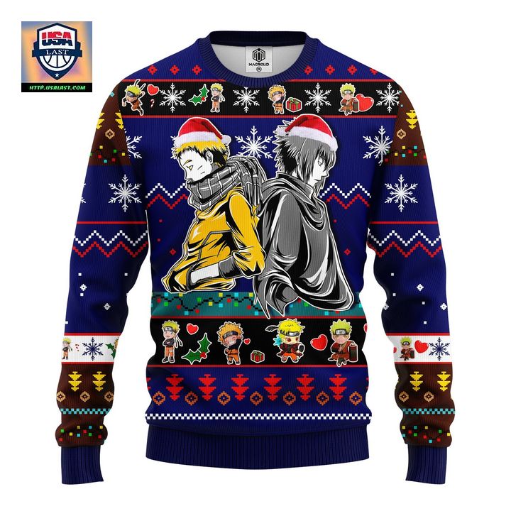 Naruto Sasuke Ugly Christmas Sweater Blue 1 Amazing Gift Idea Thanksgiving Gift ? Usalast