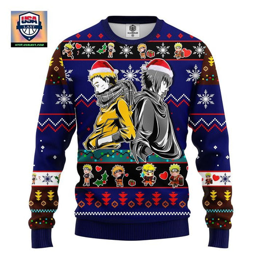 Naruto Sasuke Ugly Christmas Sweater Blue 1 Amazing Gift Idea Thanksgiving Gift ? Usalast