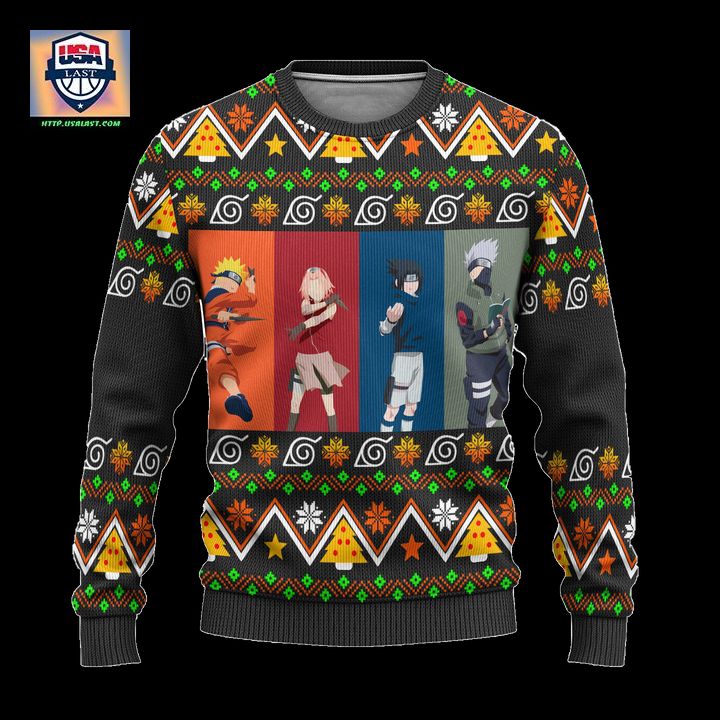Naruto Team 7 Anime Ugly Christmas Sweater Konohagakure Xmas Gift ? Usalast