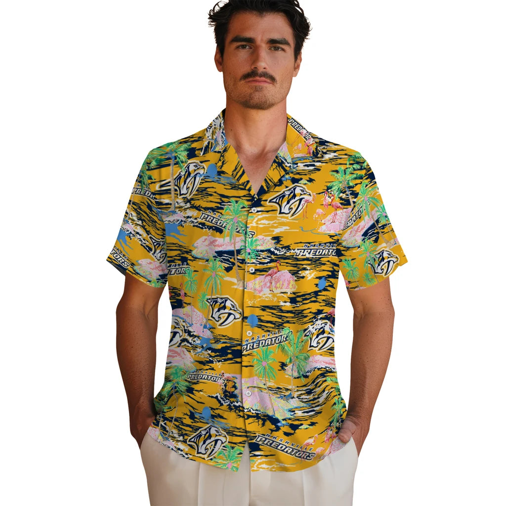 Nashville Predators Flamingo Retreat 2026 Hawaiian Shirt – Moonbestprint