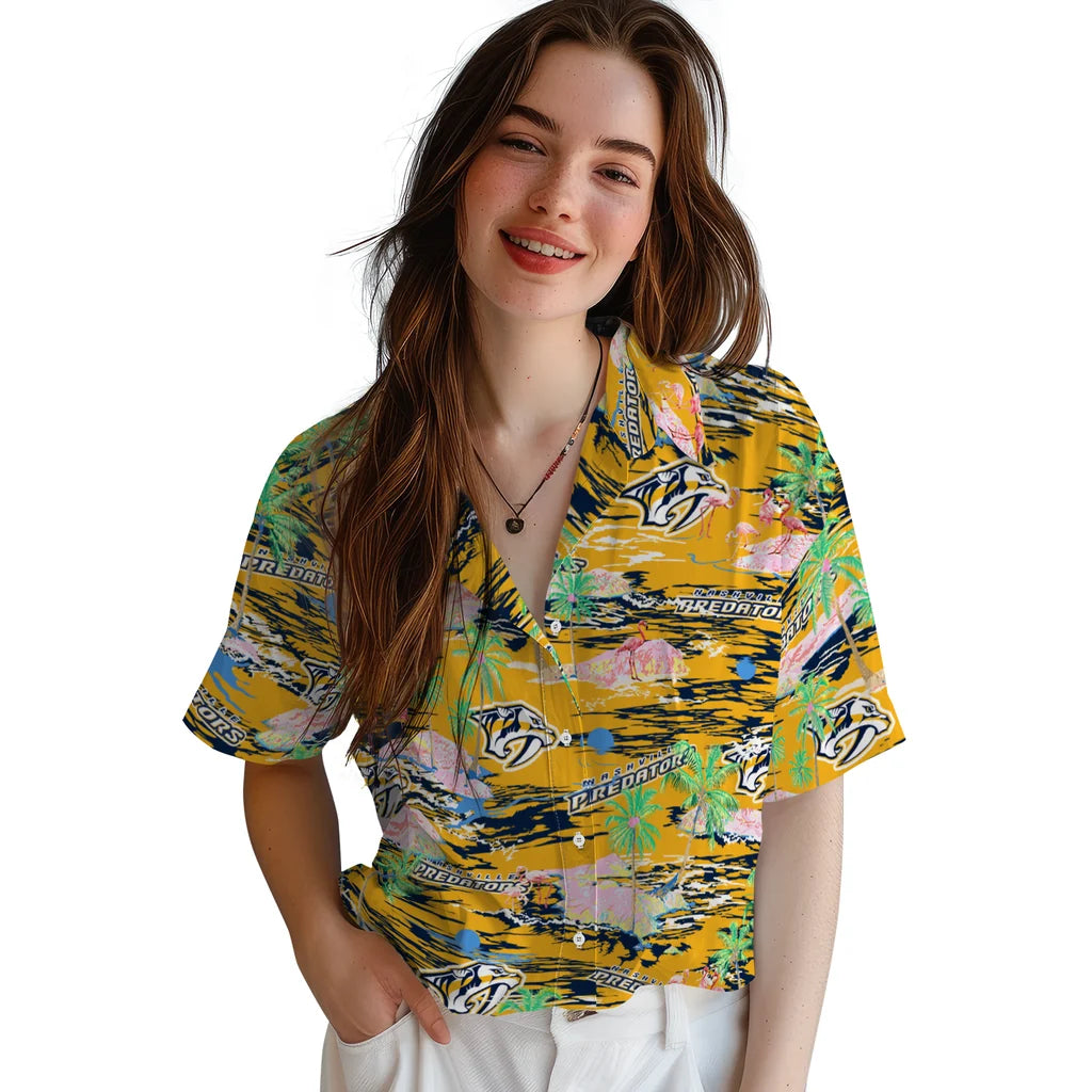 Nashville Predators Flamingo Retreat 2026 Hawaiian Shirt – Moonbestprint
