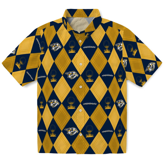 Nashville Predators Hawaiian Shirt - Golfing Plaid | Moonbestprint