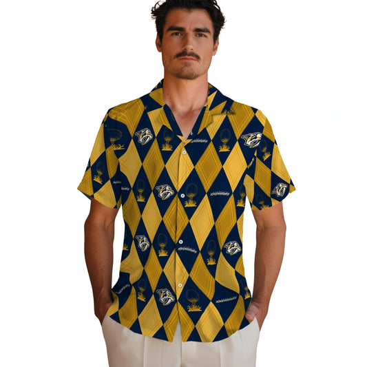 Nashville Predators Hawaiian Shirt - Golfing Plaid | Moonbestprint
