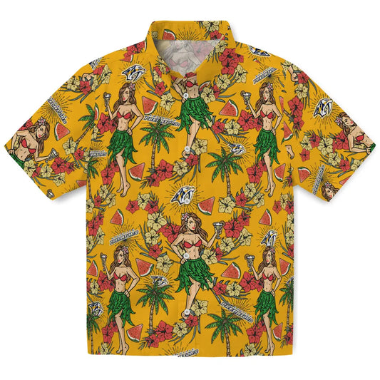 Nashville Predators Hawaiian Shirt - Hawaiian Girls Design | Moonbestprint