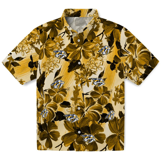 Nashville Predators Hawaiian Shirt - Hibiscus Arrangement | Moonbestprint