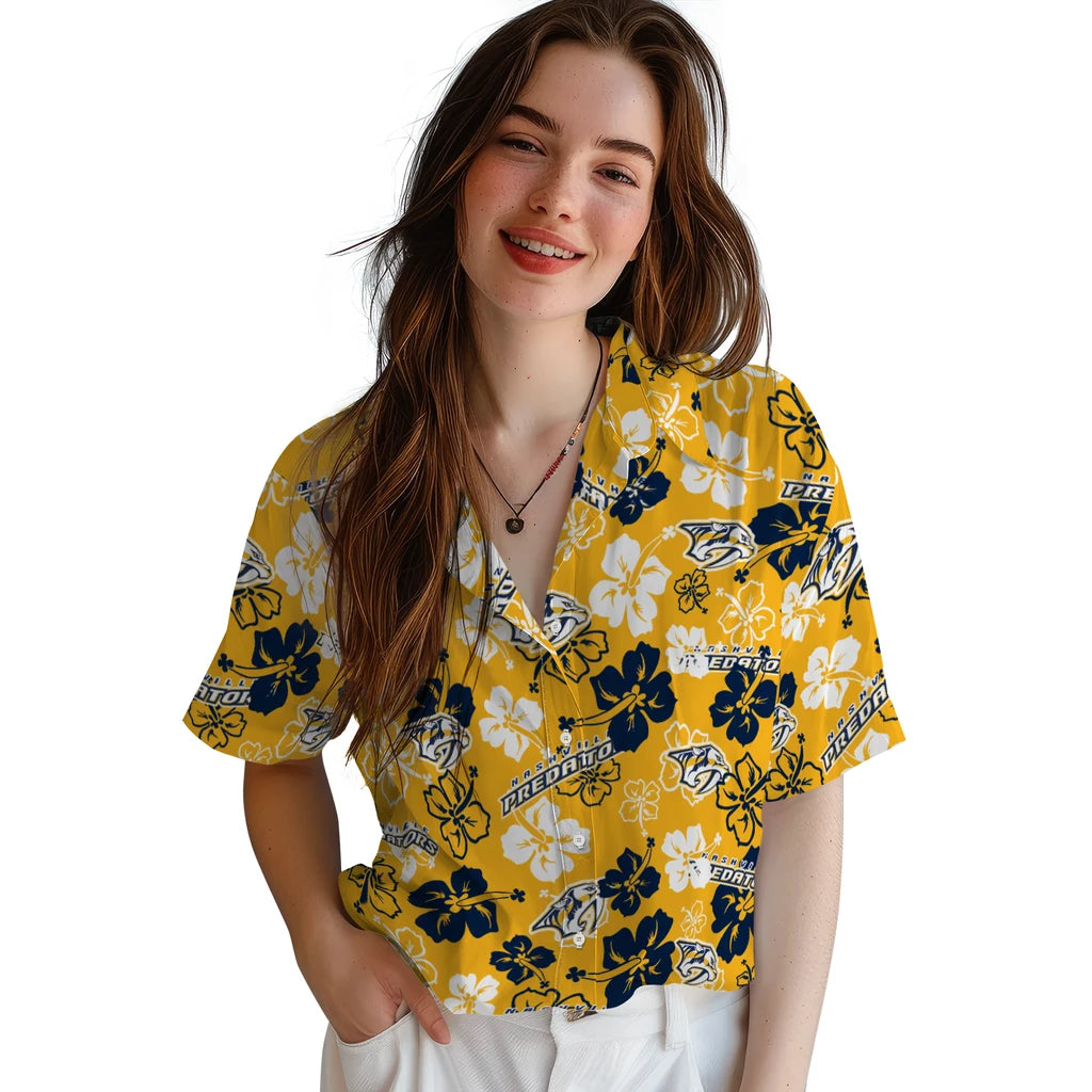 Nashville Predators Hibiscus Bloom Hawaiian Shirt – Moonbestprint