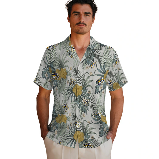 Nashville Predators Hawaiian Shirt - Hibiscus Designs | Moonbestprint